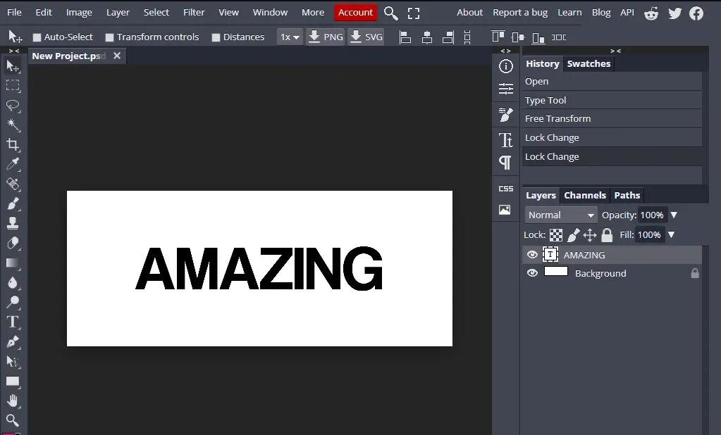 online photoshop editor including new font text