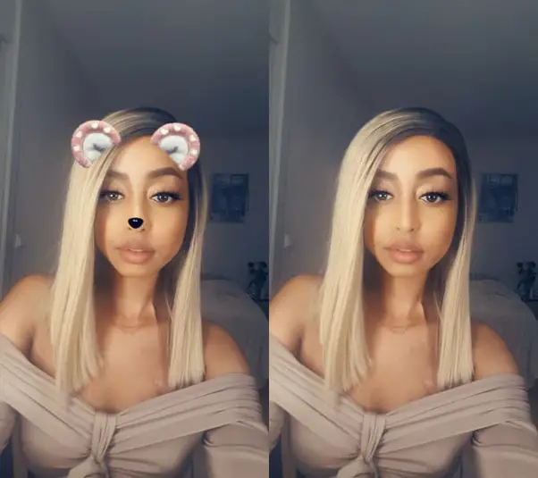 Snapchat filter before and after image