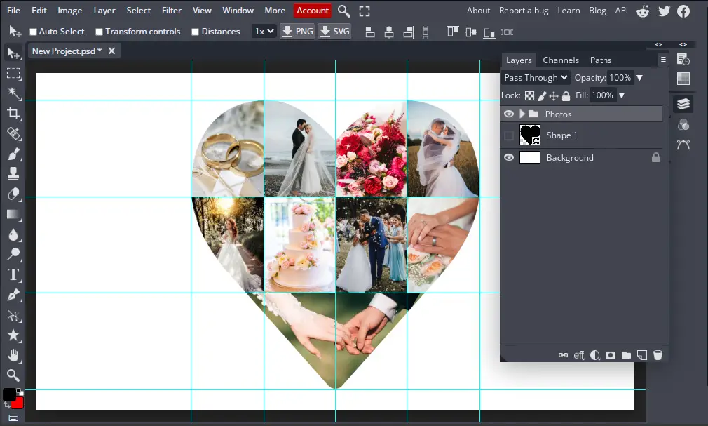 creating group of layers called photos