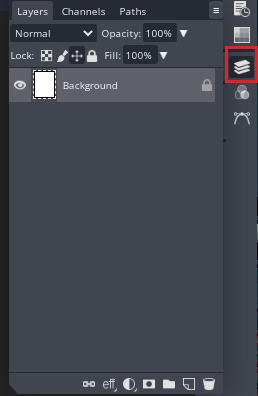 opening layer panel through stacked layers icon