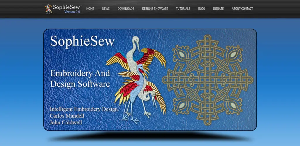 sophiesew design software homepage