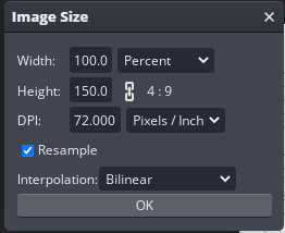 changing image dimensions