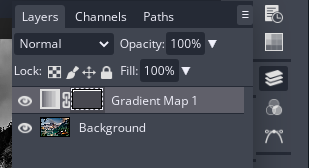 Selecting gradient map mask