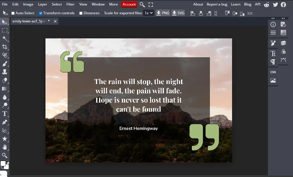 Adding quote icons to quote picture