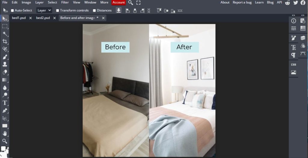 create before and after photo free online