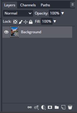 small square smart object icon on background layer